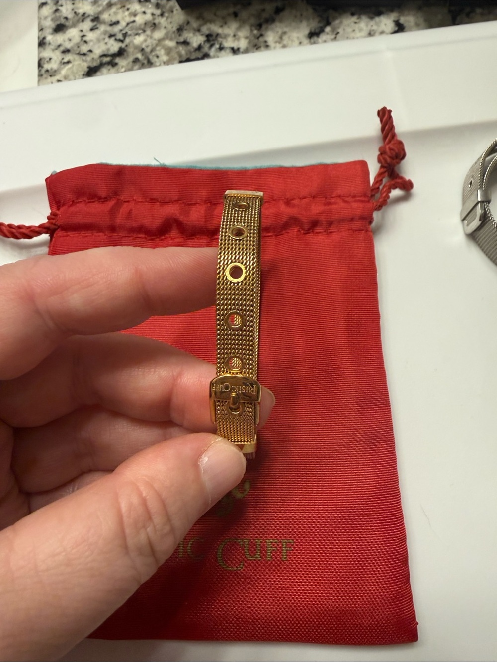 Rose Gold Toned Mesh Watch Strap with Clasp